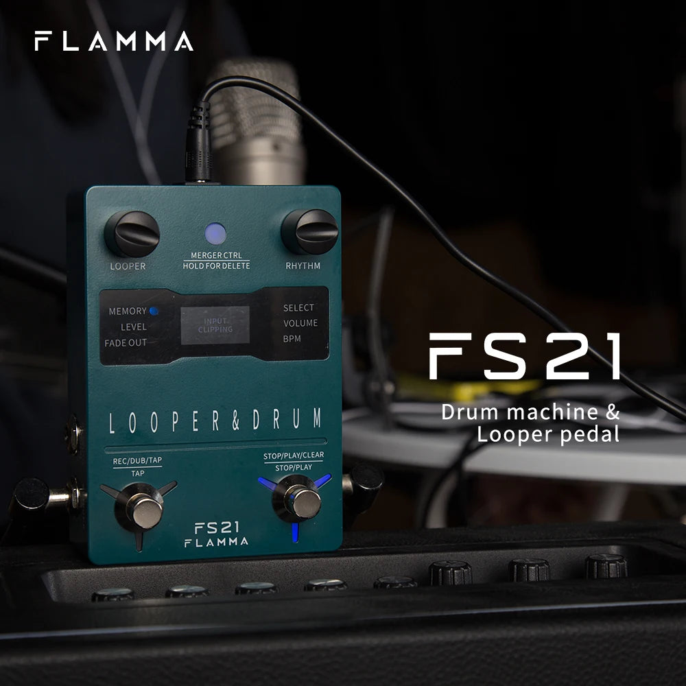 リズムマシン&ルーパー　flamma fs21 FLAMMA Pedal e bateria de guitarra estéreo FS21 2 em 1 com