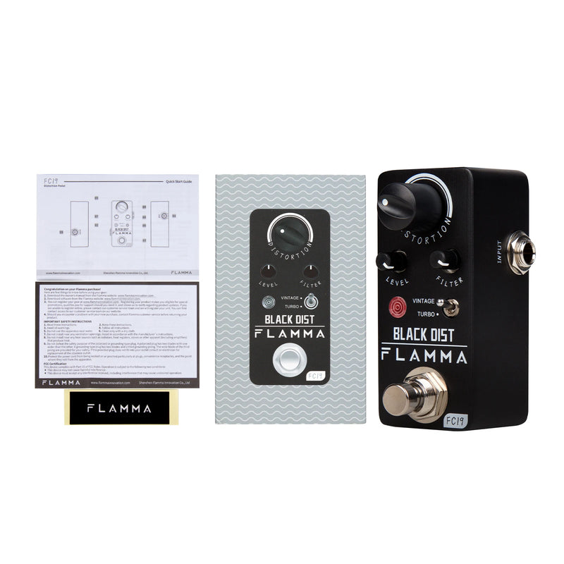 Flamma FC19 Black Dist Pedal de Distorção